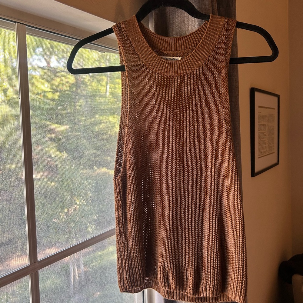 Reformation Brown Knit Tank